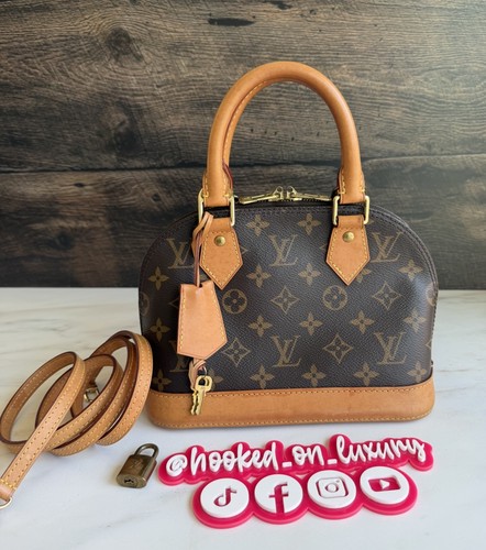 Authentic Louis Vuitton Alma BB Monogram Crossbody Shoulder Handbag