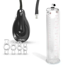 LeLuv E-Grip Electric Premium Penis Pump 9 Inch Length with 4 Constriction Rings