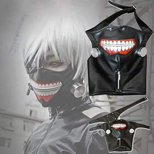 UK Seller Tokyo Ghoul Kaneki Ken Anime Full Leather Mask & Eye Patch Gift - Image 2 of 4