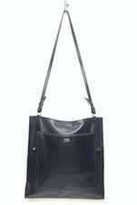 Skagen Denmark Large Black Leather Ultra Slim Crossbody Tote Single Strap Rare