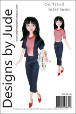 On Trend Doll Clothes Sewing Pattern 15.5" City Girl Dolls