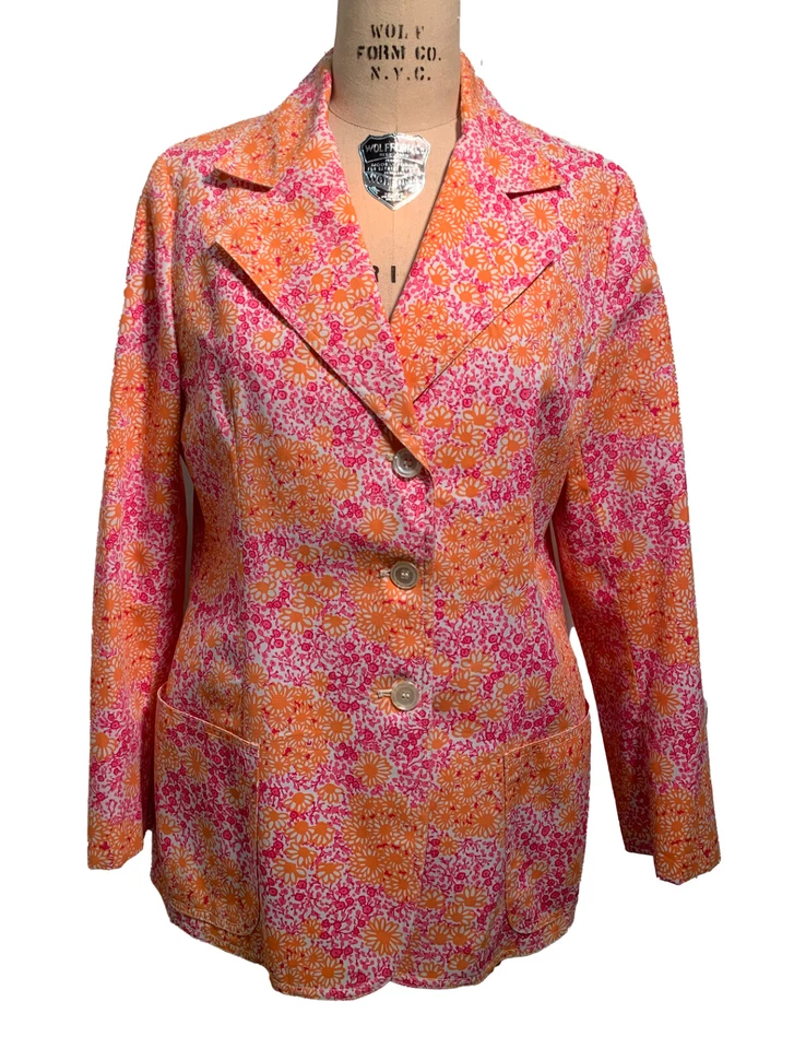 Chaqueta/ablazer vintage para mujer LILLY PULITZER - rosa + naranja - talla 12 impecable Foto 3 de 4