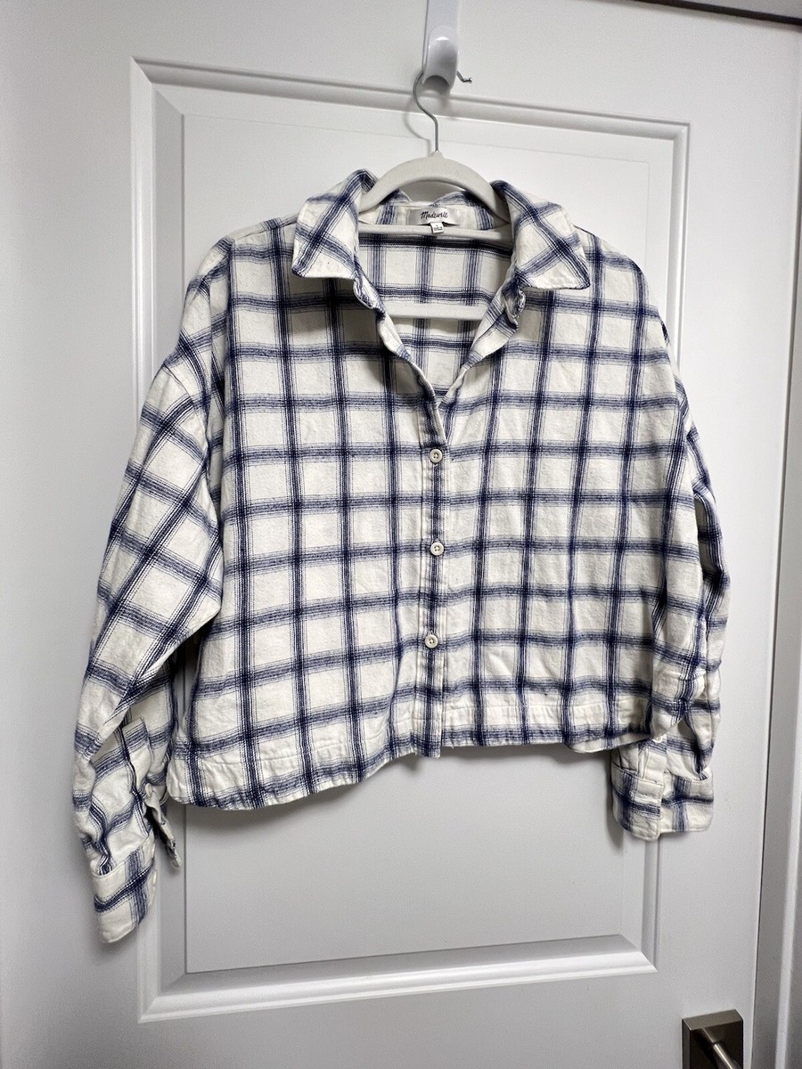 メイドウェル Madewell Flannel Hartfield Crop Shirt in Windowpane レディース シャツ トップス R Amazon.com: Madewell Flannel Hartfield Crop Shirt in