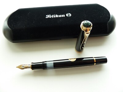 Pelikan Old Style M600 Füllfederhalter  schwarz 18k B-Feder PF-Gütesiegel