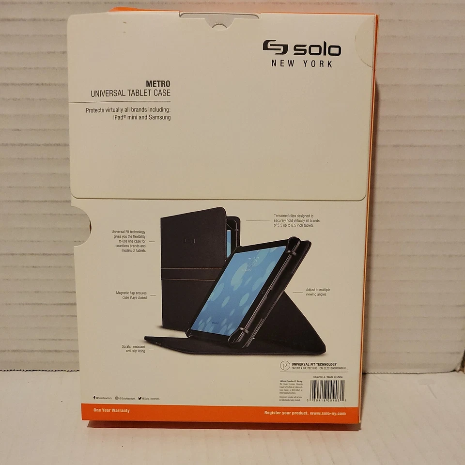 Universal iPad Minis / Samsung Tablet Case Black Color UBN2204 Solo NY Metro - Image 4 of 4