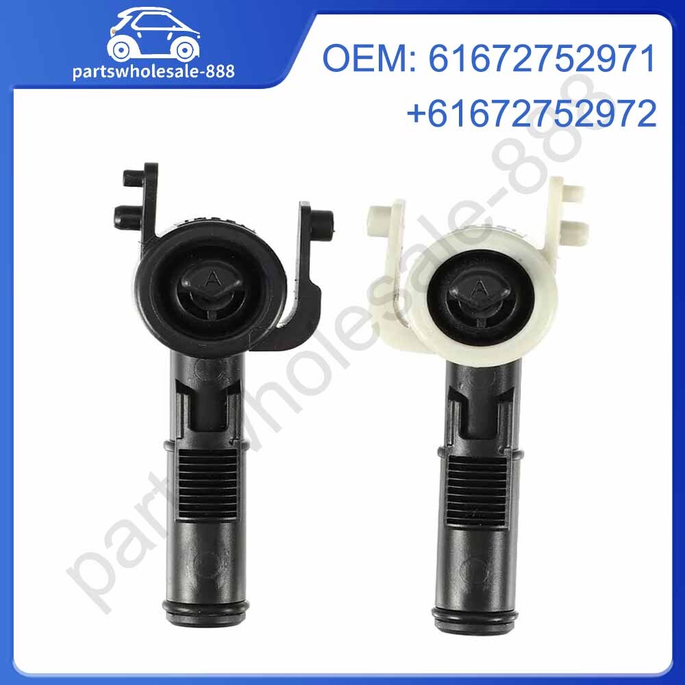 61672752971+972 1Pair Front Left Right Headlight Washer Nozzle For