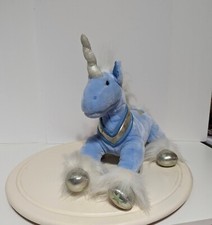 Vintage Animal Alley Darla Unicorn Stuffed Animal Plush Blue White 18" 2007