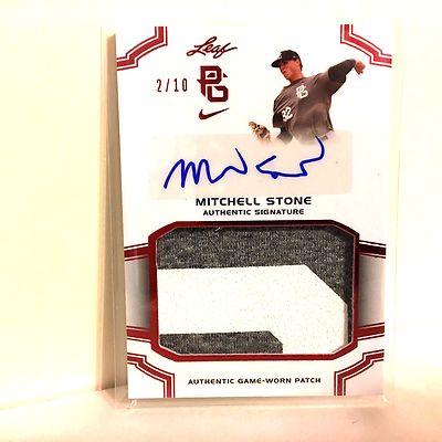 MITCHELL STONE Auto 2016 Leaf Perfect Game 02/10 Worn Patch Rookie Autograph OSU