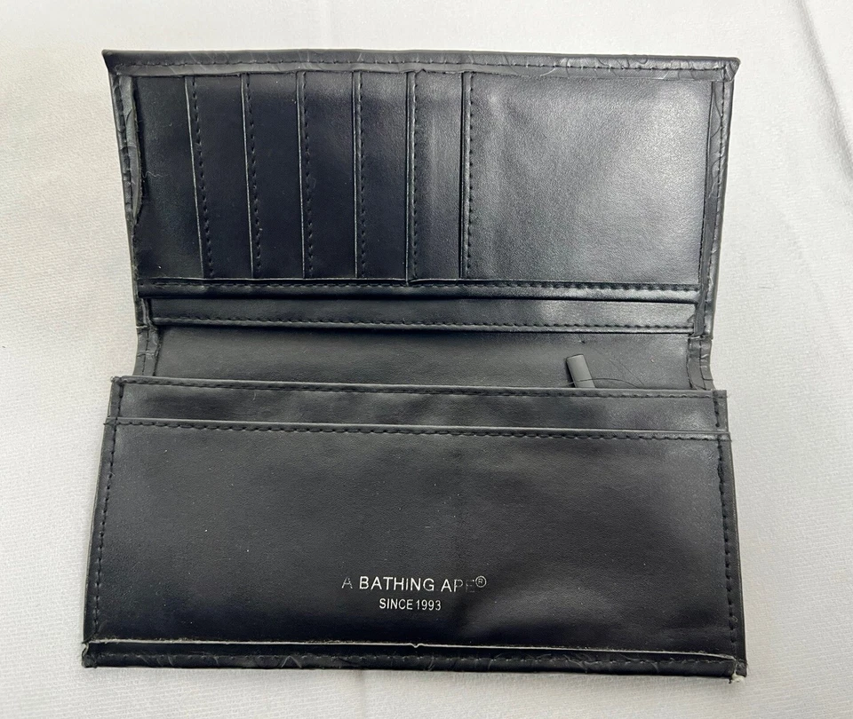 BAPE Black Leather Long Camo Wallet Japanese Magazine Exclusive A Bathing Ape - Image 2 of 4
