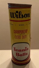 Vintage Wilson Championship Extra Duty Nylon Wool Tennis Balls Can With Balls