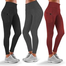Women's Workout Leggings Highwaist with Top Pockets & Line Effects