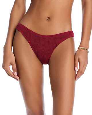 Bond-eye L112175 Carmine Red Sign Crinkle Bikini Swim Bottom One Size