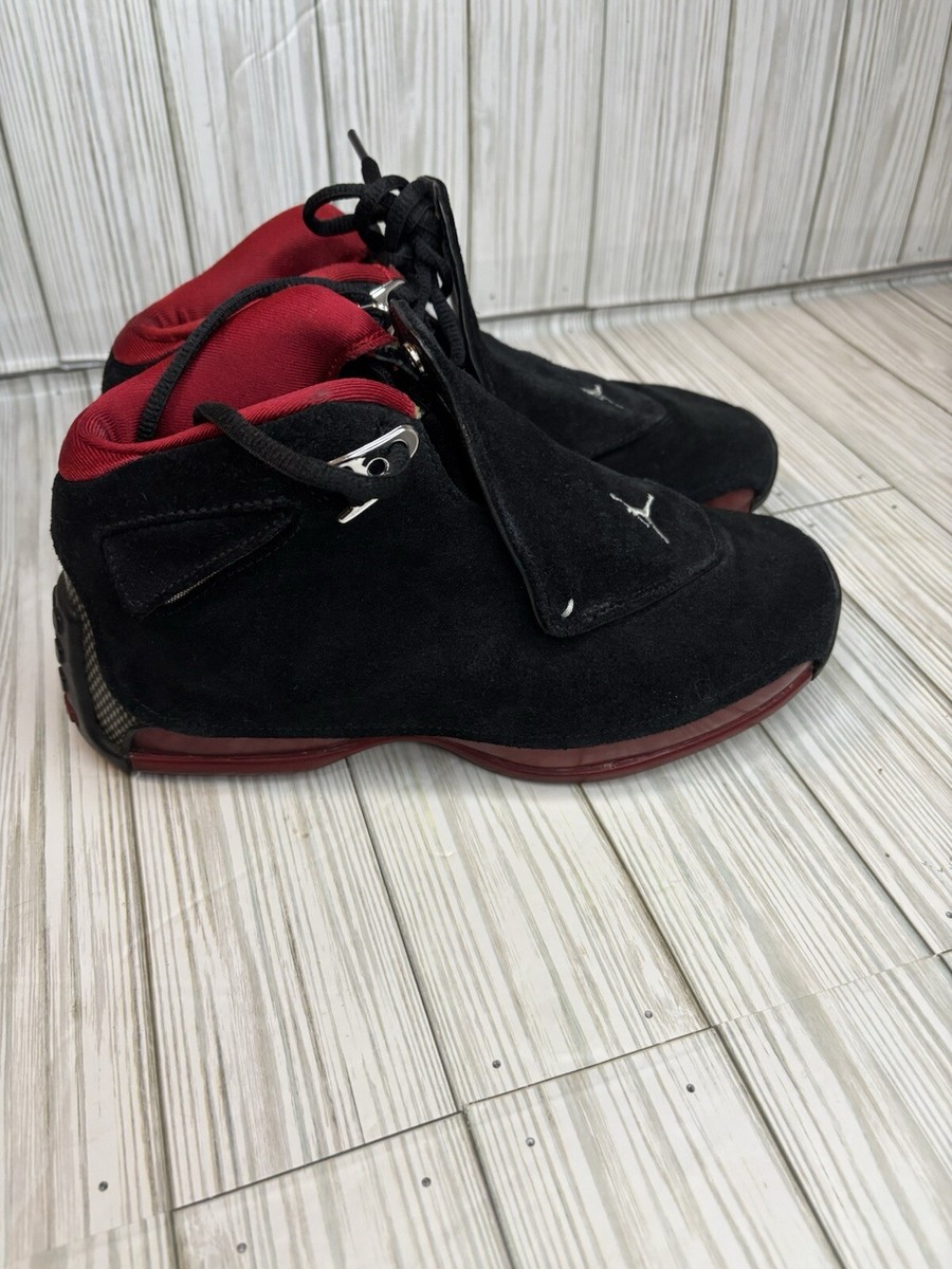 AIR JORDAN XVIII 18 RETRO BLACK RED SIZE SHOES SNEAKERS KIDS