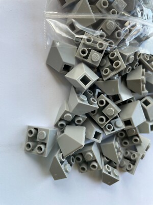 LEGO-NEW #3676-LIGHT  BLUISH GREY-SLOPE INVERTED 45 2 X 2 DOUBLE CONVEX-10 PIECE