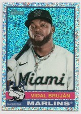2025 Topps Heritage Chrome Base, Refractor/Blue/Pink Sparkle, White Parallels