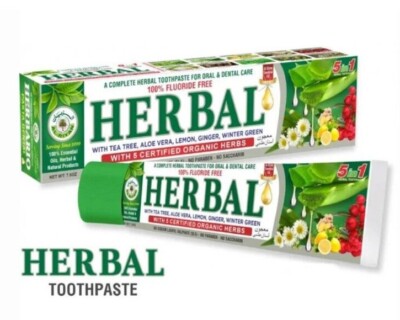 HERBAL Toothpaste By Al-Riyan 5 in 1, 100% Fluoride Free & Vegetable Base