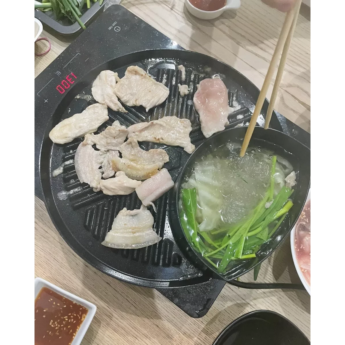 Parrilla de inducción Shabu de 30 cm sartén aluminio revestimiento cerámico gaviota marca K