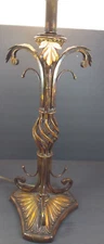 MCM Hollywood Regency Cast Iron Metal Spiral Tole Leaves 100W Lamp 2005 TESTED