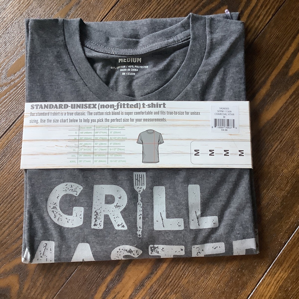 NEW Unisex Gray Grill Master Non Fitted T Shirt Size Medium NWT | eBay