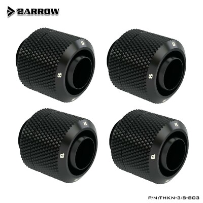Barrow G1/4'' 3/8'' ID, 1/2'' OD 10/13mm Compression Fitting for Soft Tubing Black