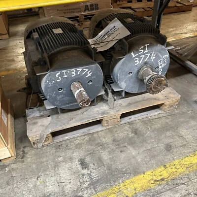 Lot of 2 60 HP Toshiba AC Electric Motor 1200 RPM Fr 404T TEFC, 460v - Image 1 of 4