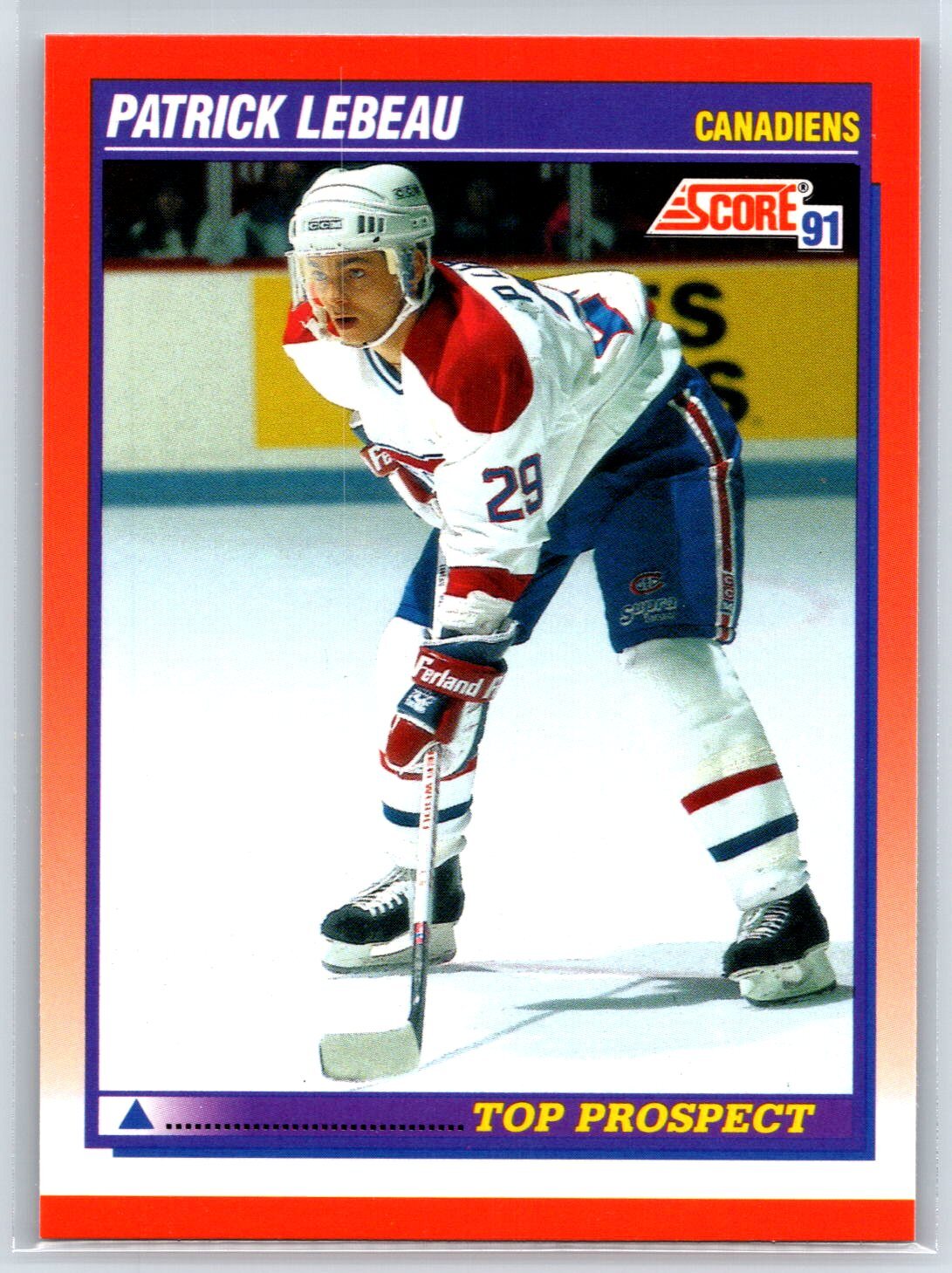 1991-92 Score Canadian Bilingual Patrick Lebeau Rookie Canadiens RC #280