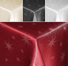 Nappe 135x180 Ovale Lurex Sterne Noël Linge de Table Brillant Festive