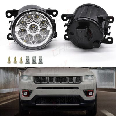 Pair LED Fog Light For Ford Explorer 2011-2015 C-MAX 2013-19 Bumper Clear Lamp