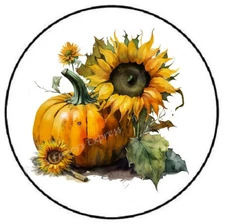 PUMPKIN SUNFLOWER FALL AUTUMN ENVELOPE SEALS LABELS STICKERS PARTY FAVORS