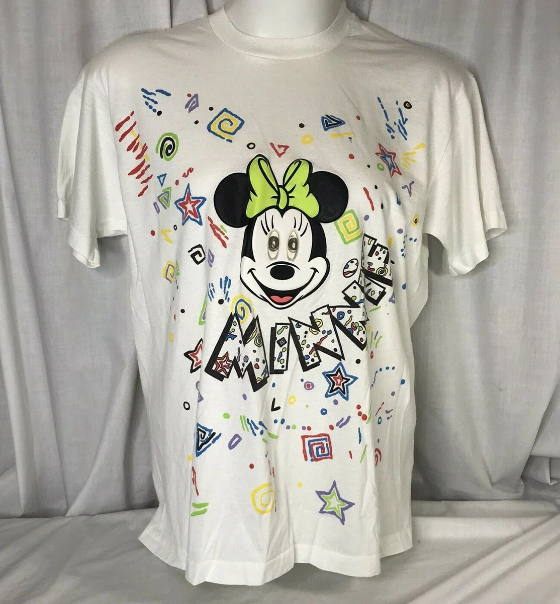 Minnie Mouse T Shirt Lenticular Eyes Single Stitch Plastic Design Screen  Stars