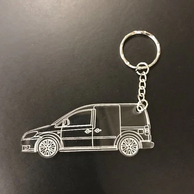 VW Volkswagen Caddy van 2k Acrylic Keyring - key chain - alloys - lowered