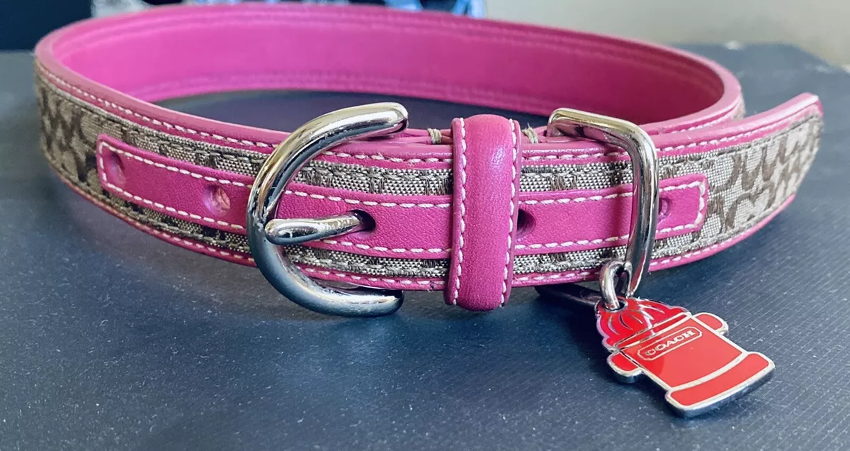 Coach pink 2025 dog collar