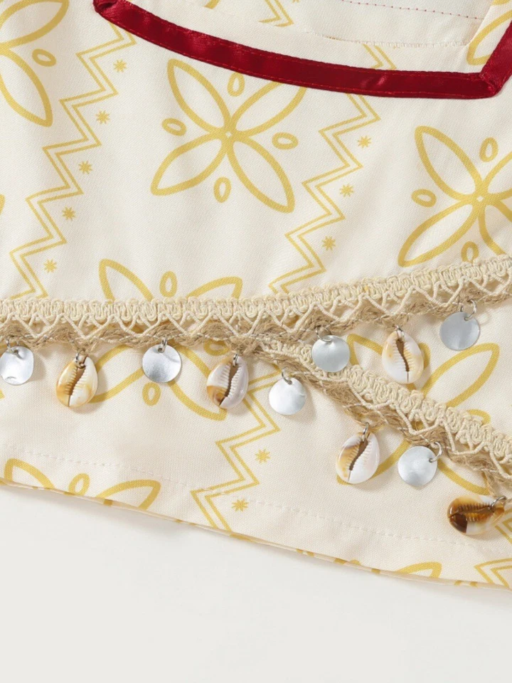 Niños Película Moana 2 Juegos con disfraces Moana Vestido Disfraz Niñas Falda Top Regalo Foto 4 de 4