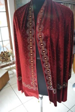 SOFT CHENILLE WEDDING EMBROIDERY STOLE WINE~ 100% PASHMINA ~ 12 DESIGN CHOICE