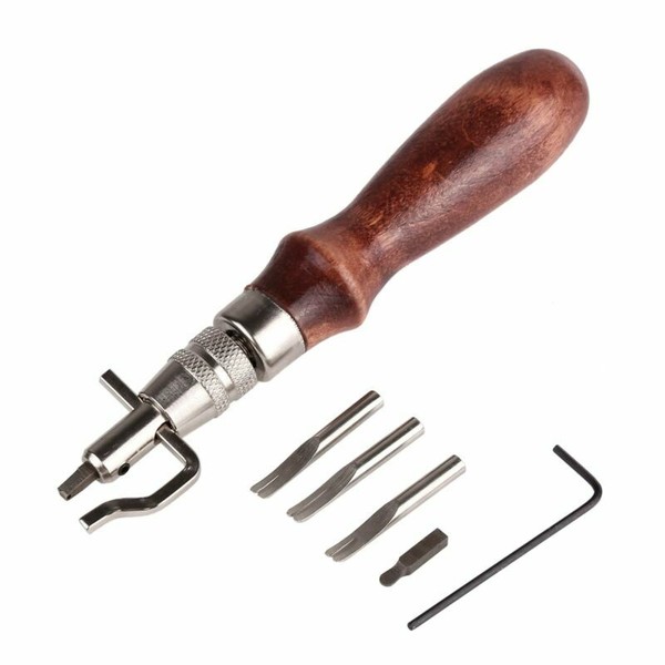 Vintage 5 In1 Leather Tools Edge Stitching Groover Leathercraft Creaser