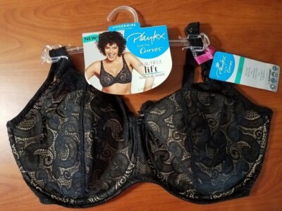 NEW PLAYTEX LOVE MY CURVES LIFT BRA BLACK STYLE 4514 SIZE 42C 40D 36DDD  42DDD