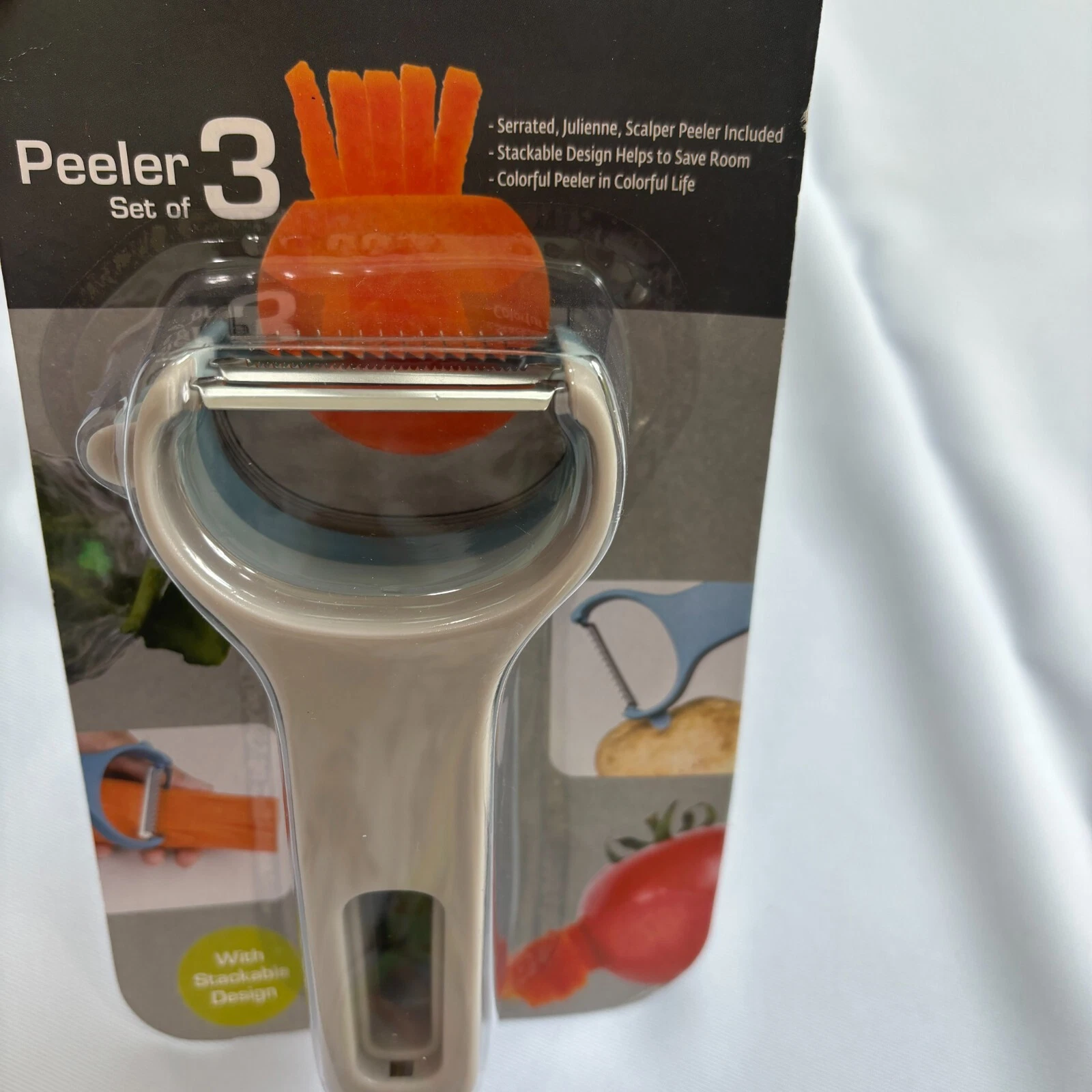 Set of 3 multi function plastic vegetable peeler