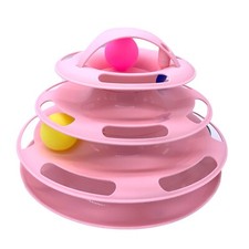 Funny Cat Toy Plastic Tower Interactive Track Ball Playing Game 