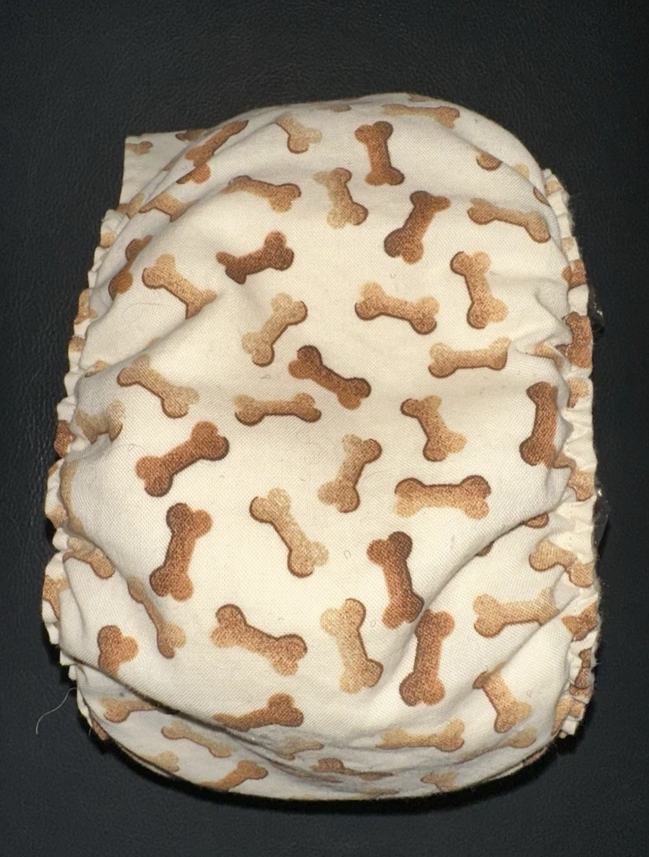 Pañal contorno envolvente banda para el vientre perro cachorro franela masculina forrado 22” 5” HUESOS CREMA Foto 2 de 4