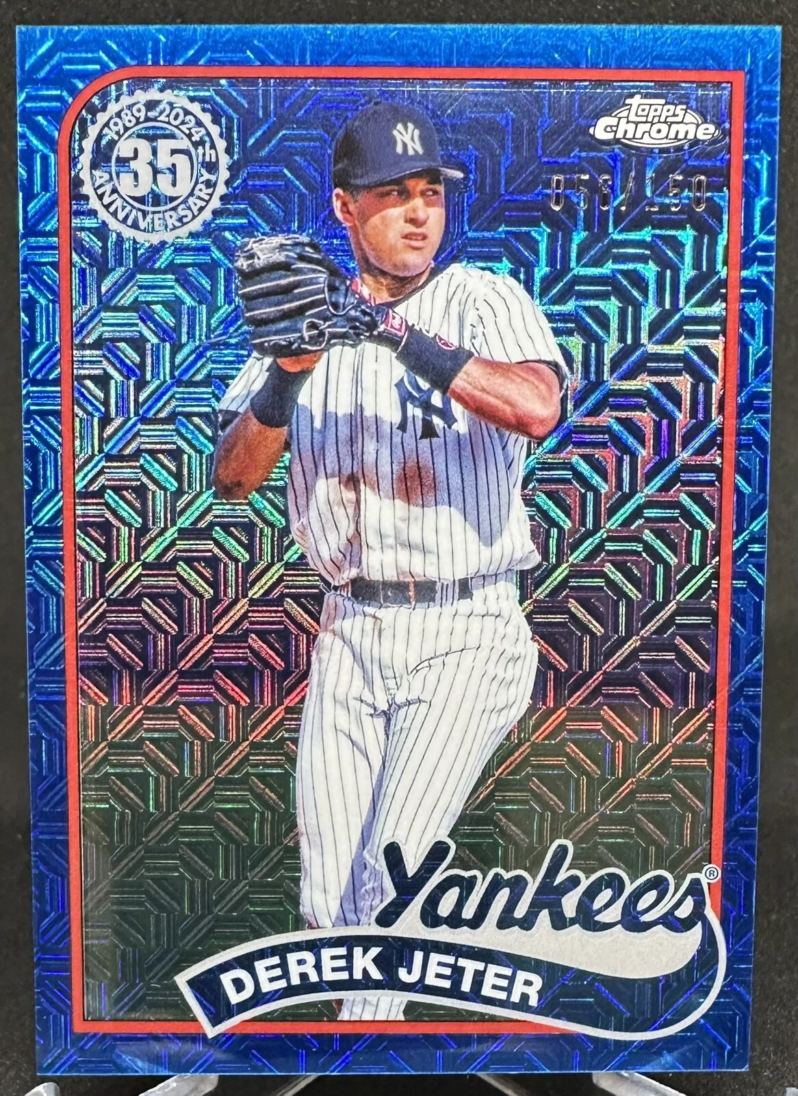 Derek Jeter 2024 Topps Series 2 Silver Pack 1989 Chrome Promo Blue /150