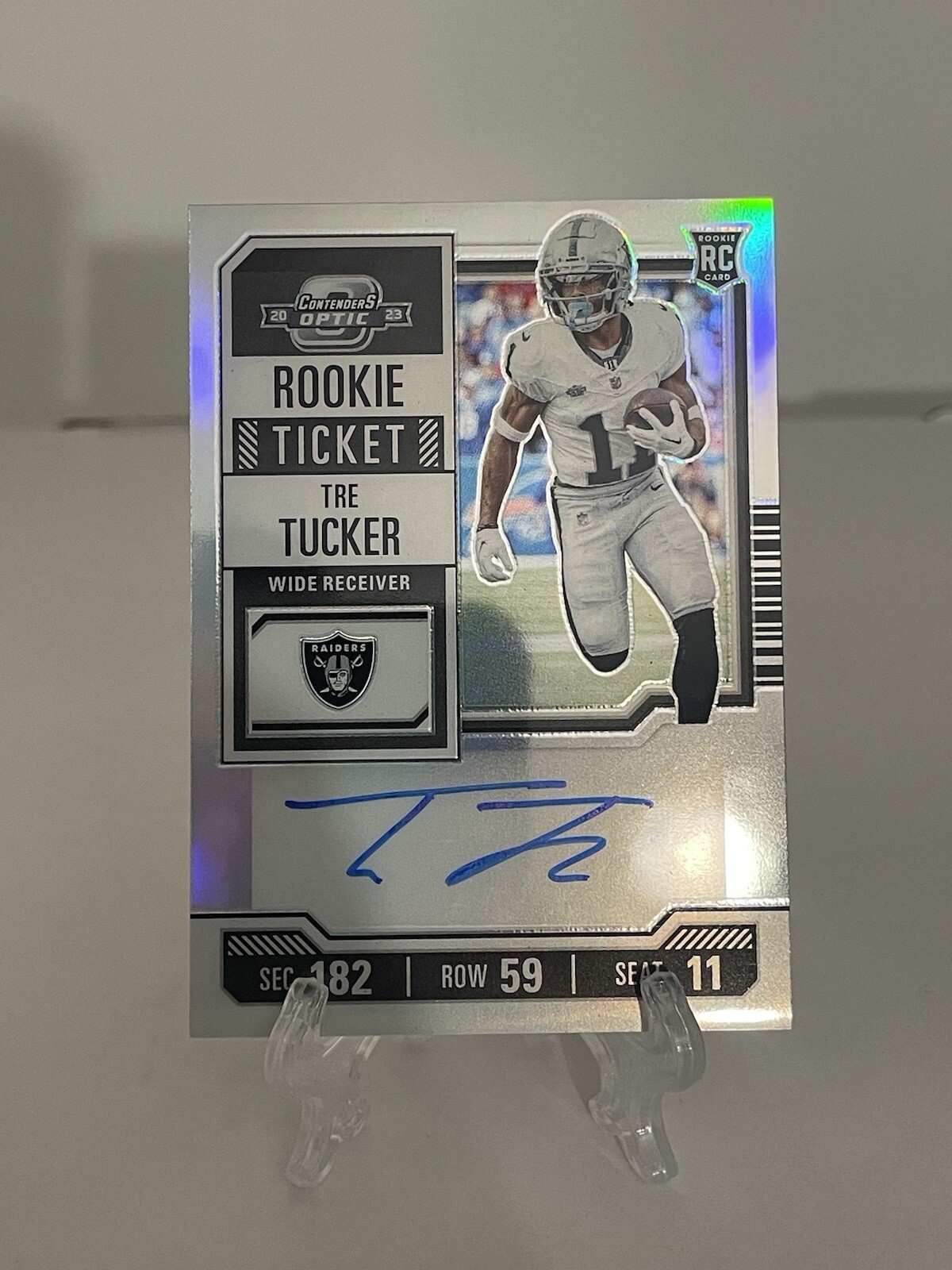 2023 Contenders Optic Football Tre Tucker Rookie Ticket Auto Silver #137 RC!