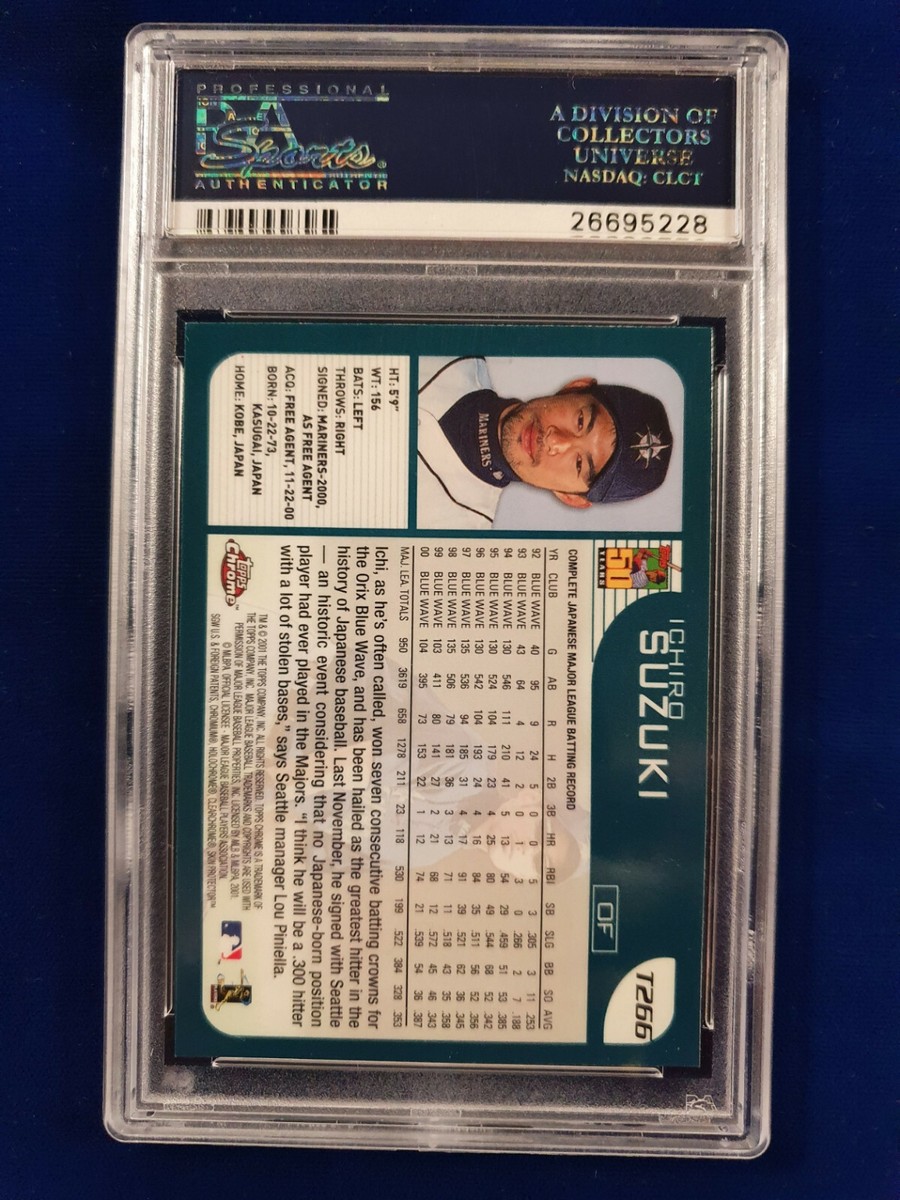 🌟2001 Topps Chrome Traded #T266 ICHIRO SUZUKI RC-PSA 10 GEM MINT