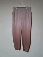 Monrow Women's High Rise Ombre Dry Rose Knit Jogger Size M. MISSING DRAWSTRING