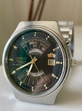 Original ORIENT Automático Multi-Year Calender Reloj Vintage Japón