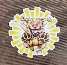 happy Yellow Labrador Retriever dog decal weatherproof sticker lab puppy lover