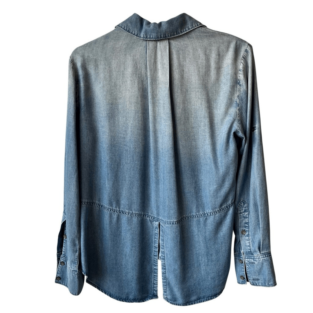 Bella Dahl Split Back Button Down - Blue Ombre Wa… - image 10