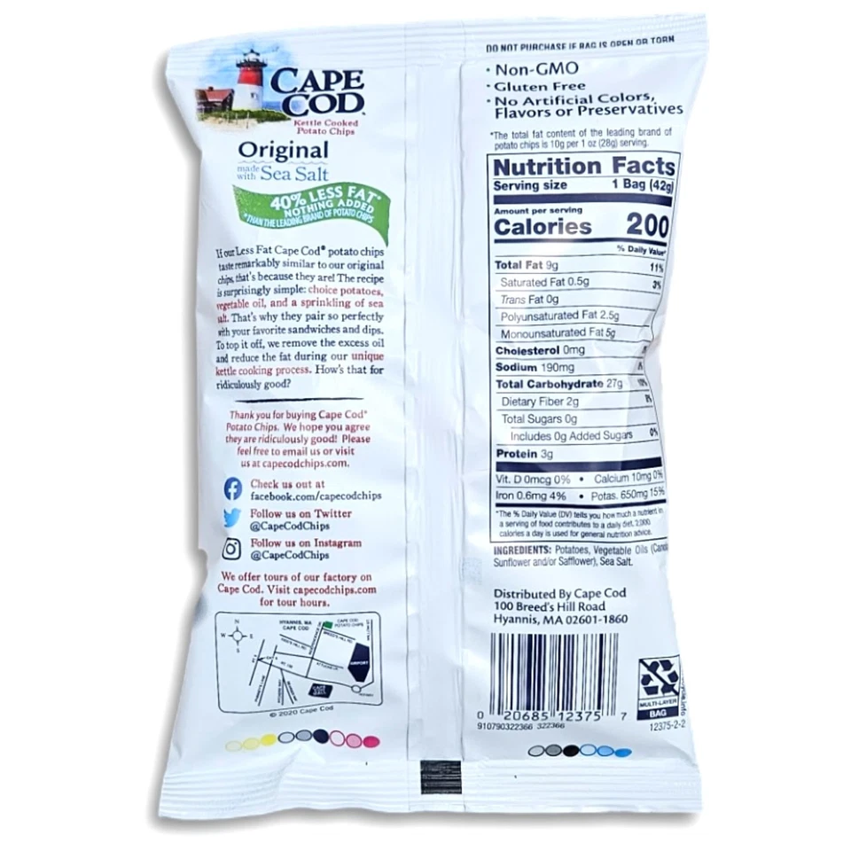 Cape Cod 40% Less Fat Kettle Cooked Potato Chips Value Pack   Original Sea Salt - Image 4 of 4