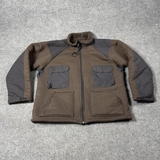 Chaqueta UNICOR De Colección Para Hombres XL Marrón Polar Clima Frío Pila Militar Años 90 Oso