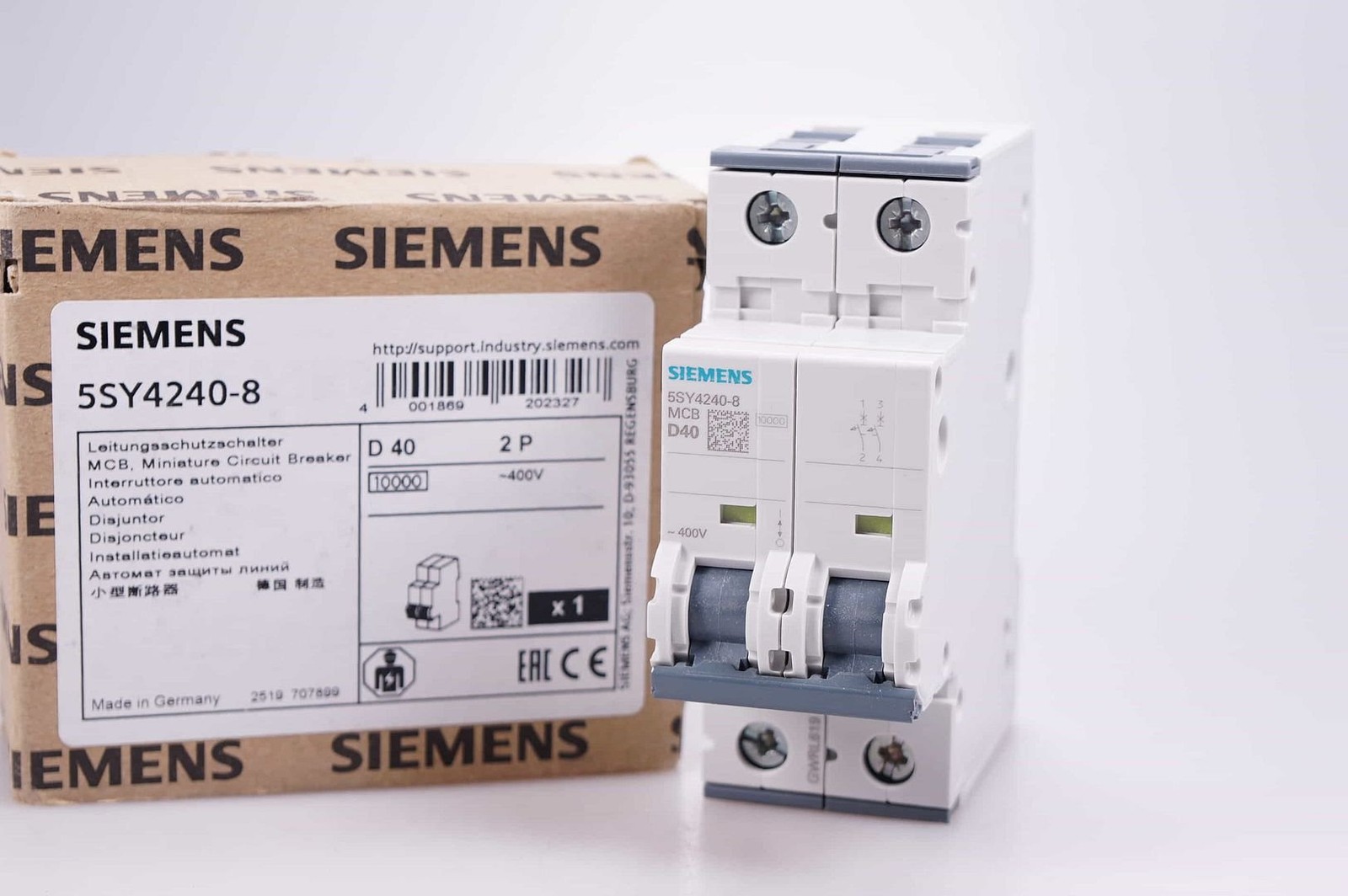 SIEMENS 5SY4240-8 Circuit Breaker 400V 10kA, 2-Pole, D, 40A OVP; NEW