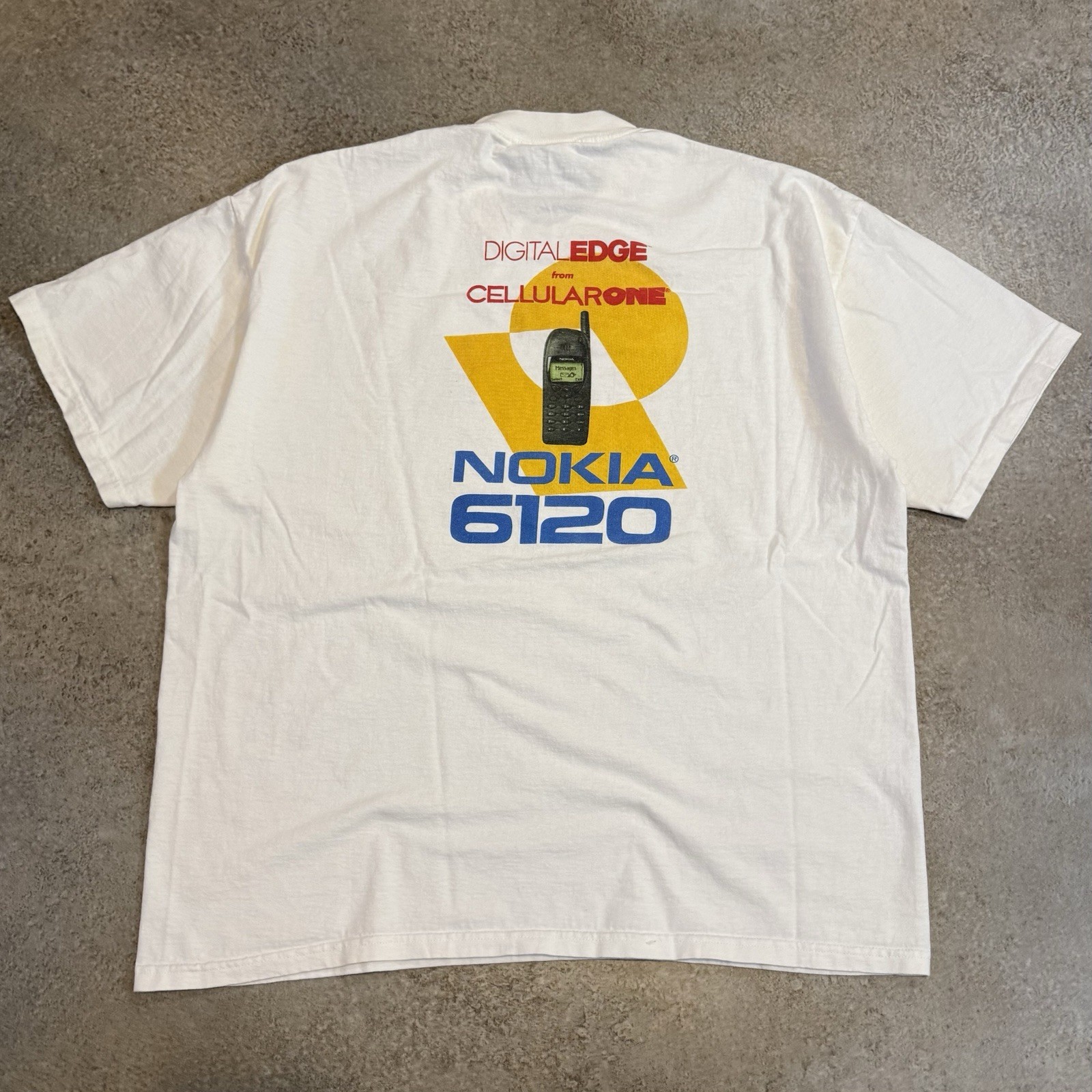 Vintage 90s Nokia 6120 Cellphone Promo Tee Shirt XL White 19
